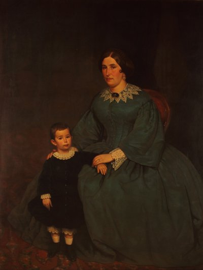 Portrait of Cecilia R. de Peralta Ramos and Her Son by Prilidiano Pueyrredon